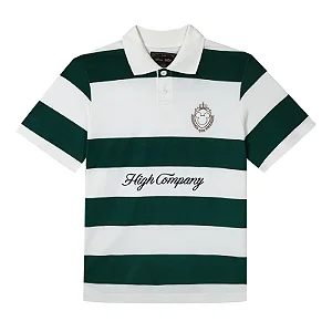 CAMISETA POLO HIGH CREST VERDE BRANCA