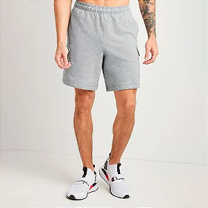 BERMUDA MOLETOM CHAMPION ATHLETIC C PATCH CINZA