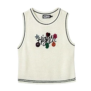 COLETE HIGH FEMININO TRICÔ GIRLZ BRANCO