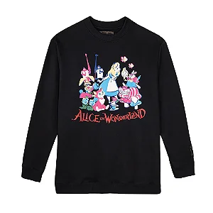 MOLETOM CREWNECK HIGH WONDERLAND CAST PRETO