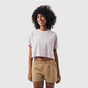 CAMISETA CROPPED CHAMPION FEM MINI SCRIPT RELEV ROXA