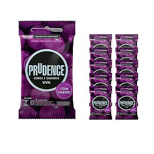 Kit C/ 12 Pacotes Preservativo C S Uva Prudence