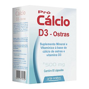 Pro-Calcio D3 500 Mg 60 Cp Calc+Vit Arte Nativa