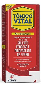 Tonico Vital Sol 500 Ml Sulf Ferroso+Assoc Globo