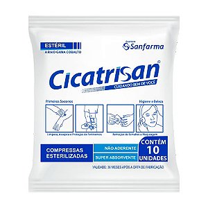 Compressa Nao Aderente Esteril 40X10 Cicatrisan Sanfarma