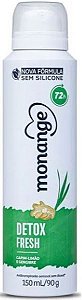 Desodorante Aerossol Antitranspirante Monange Feminino Detox Fresh 150ml