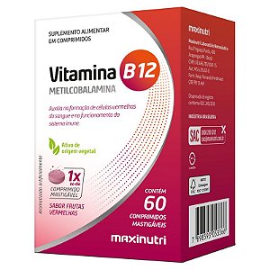 Vitamina B12 Mastigavel 60 Comprimidos Maxinutri