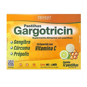 Gargotricin 12 Pastilhas Sabor Mel e Limão Prevent Pharma