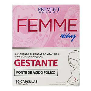 Femme Way Gestante 500mg c/60 Cápsulas Prevent Pharma