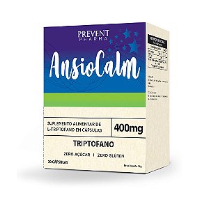 Ansiocalm 400mg 30 Cápsulas L-Triptofano Prevent Pharma