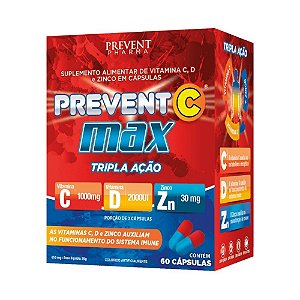 Prevent Max Tripla Ação Vitamina C + D E Zinco 60Cáps