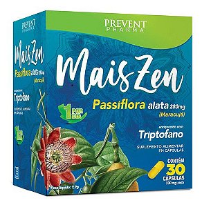 Mais Zen Passiflora L-Triptofano 30 Cáps Maracujá - Prevent