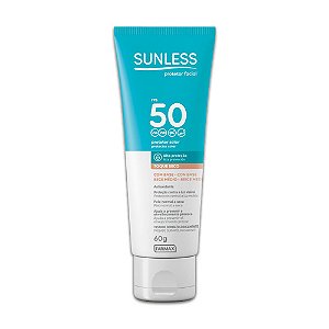 Protetor Facial Sunless Fps50 Base Bege Médio 60G Farmax