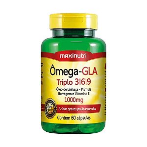 Ômega GLA 3 6 9 Linhaça Prímula Vitamina E 60Cáp - Maxinutri