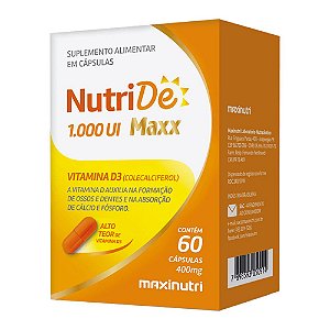 Nutridê Maxx Vitamina D3 1.000 Ui 60Cáps - Maxinutri