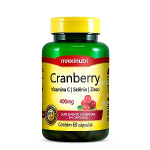 Cranberry Vitamina C Selênio E Zinco 400Mg 60 Cáps - Maxinutri