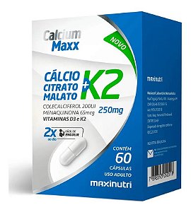 Cálcio Maxx Vitamina K2 + D3 - 60 Cápsulas - Maxinutri