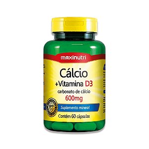 Cálcio + Vitamina D3 600Mg Com 60 Cápsulas Maxinutri