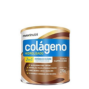 Colágeno Hidrolisado 2 em 1 Cappuccino em Pó 250g Maxinutri