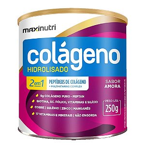 Colágeno Hidrolisado 2 em 1 Sabor Amora- Pote 250g Maxinutri