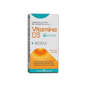 Vitamina D3 1000Ui 30 Cápsulas Globo