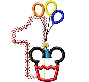 Matriz Bordado Aplique Números Cupcake Do Mickey