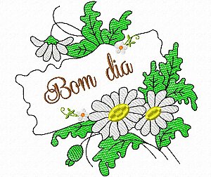 Matriz Bordado Semaninha Bom Dia Flores Lindas
