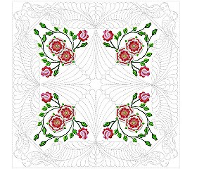 Matriz Bordado Quilt Floral Delicado