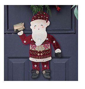 Matriz Bordado Natal Enfeite De Porta Papai Noel Alegre