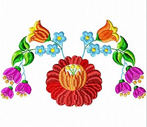 Matriz Bordado Flores Húngaras