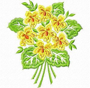 Matriz Bordado Florzinhas Amarelas Lindas