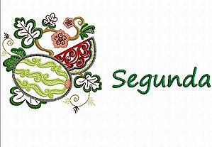Matriz Bordado Semaninha Frutas Com Flores Contorno