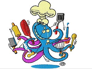 Matriz Bordado Fundo Do Mar Na Cozinha