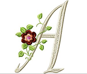 Matriz Bordado Alfabeto Delicado Com Flores