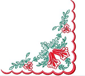 Matriz Bordado Cantos Guardanapos Florzinhas Delicadas
