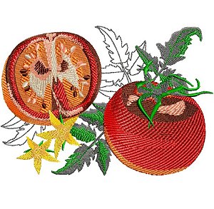 Matriz Bordado Pano De Prato Frutas Com Flor Delicada