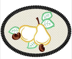 Matriz Bordado Richelieu Frutas Com Moldura Lindas