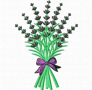 Matriz Bordado Lavanda Com Ramos
