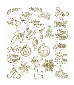 Matriz Bordado Natal Dourado Delicado