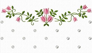 Matriz Bordado Toalha e Lavabo Delicado Com Tulipas