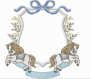 Matriz Bordado Molduras Infantil Com Cavalinhos