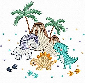 Matriz Bordado Dino E Amigos Para Fralda