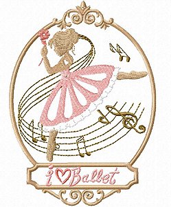 Matriz Bordado Aplique Eu Amo Ballet