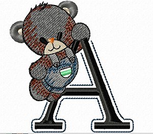 Matriz Bordado Alfabeto Ursinho Fazendeiro