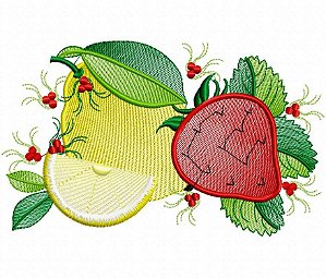Matriz Bordado Pano De Prato Frutas Alho E Cebola