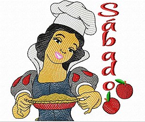 Matriz Bordado Semaninha Princesas Na Cozinha