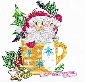 Matriz Bordado Natal Na Xícara