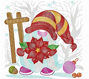 Matriz Bordado Natal Feliz Rippled