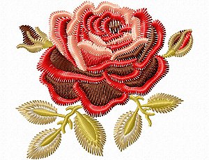 Matriz Bordado Coleção Rosas Vermelhas Delicadas
