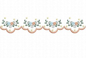 Matriz Bordado Barrinhas Com Florzinhas Para Fralda